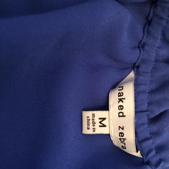 Blue off the shoulder romper - Picture 2 of 3